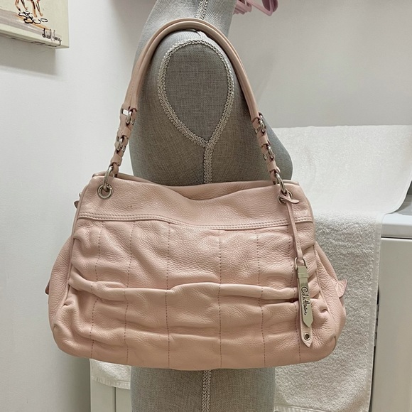 Cole Haan Genuine Leather Handbag Shoulder Bag - Peach/Light Orange - Picture 1 of 12